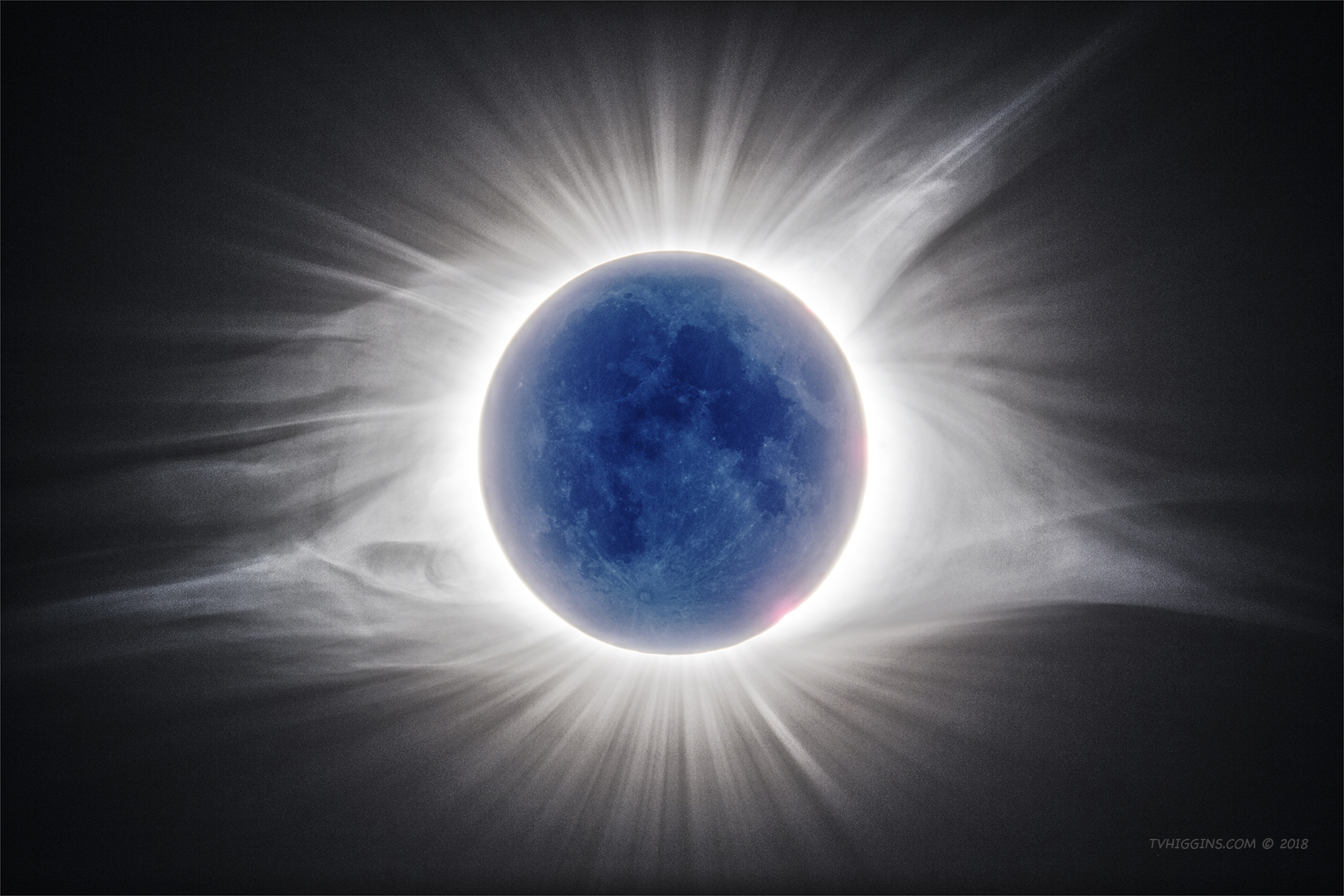 Eclipse 2017 Corona, HDR Print, Brighter, Reduced