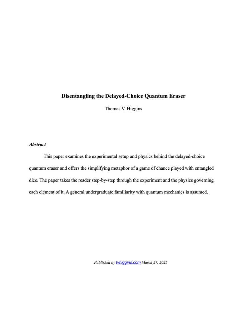 Image of abstract to the paper "Disentangling the Delayed Choice Quantum Eraser"